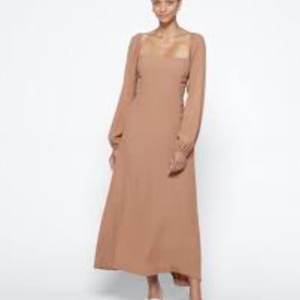 NWT Gracemade LARGE Midi Dress Long Sleeves Smocked